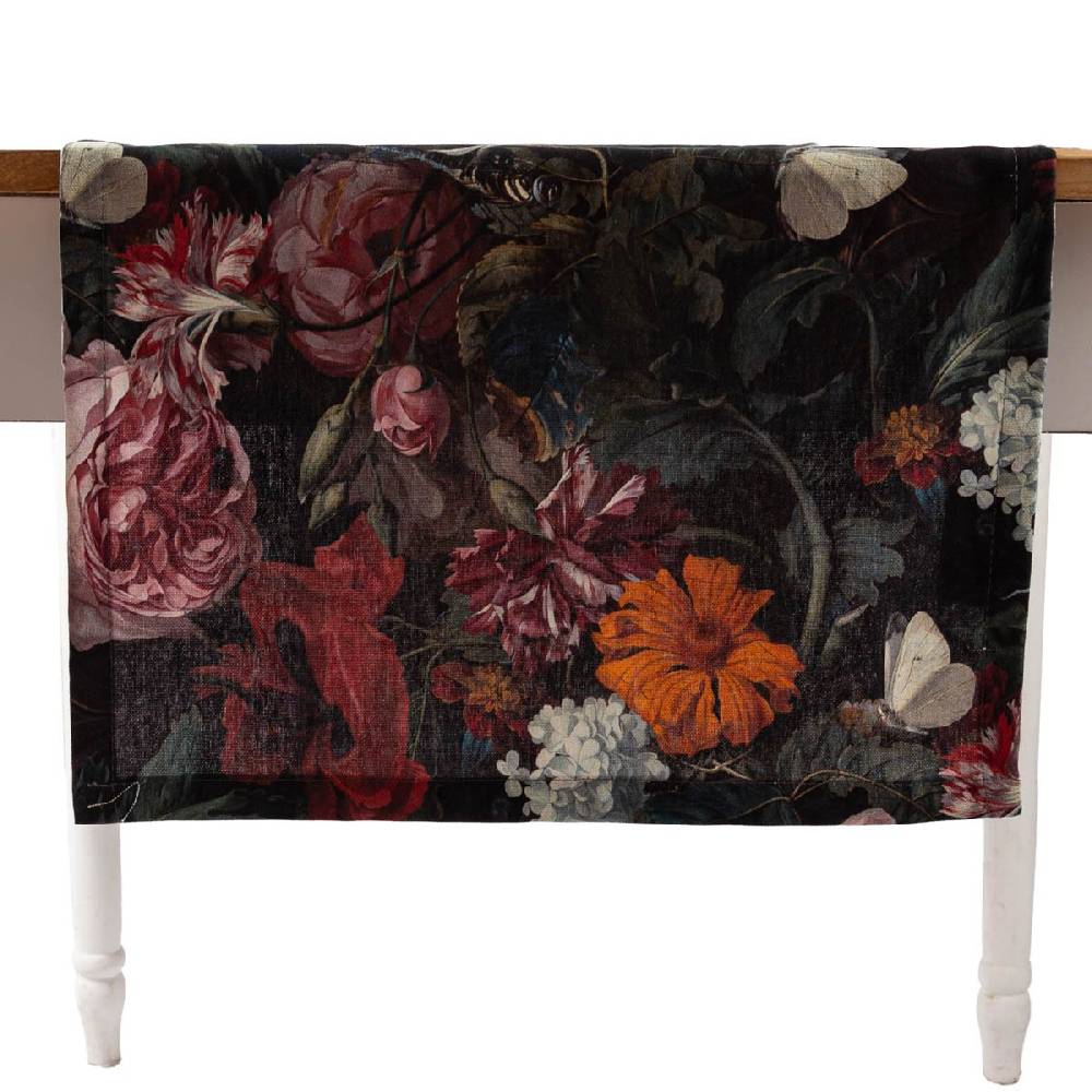 Schöner Leben Tischläufer Still Painting Blumen Schmetterling 40x160cm von SCHÖNER LEBEN Schlussverkauf