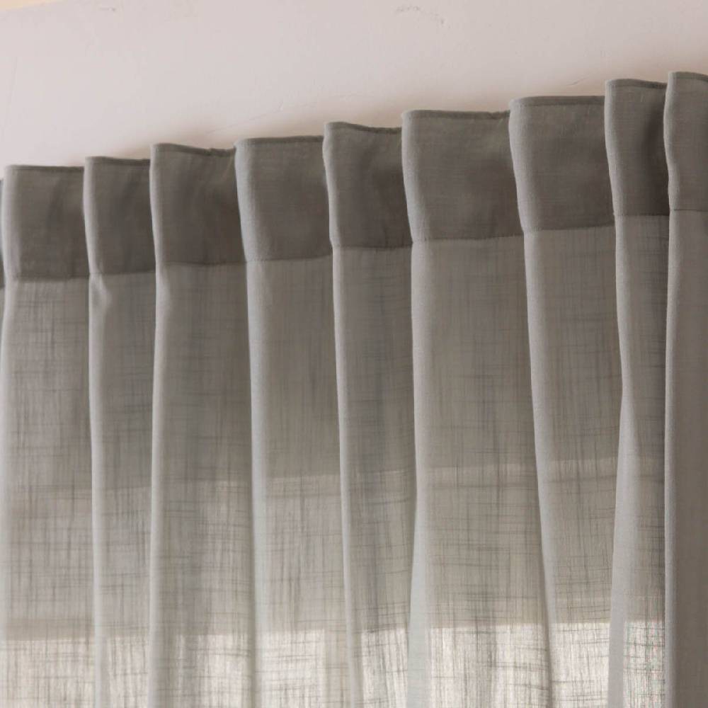 Schöner Leben Gardine mit Smok-Schlaufenband Leinenstruktur salbeigrün in 245cm oder Wunschlänge von SCHÖNER LEBEN Fabrikverkauf