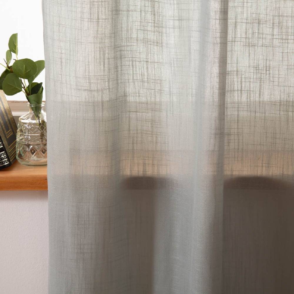 Schöner Leben Gardine mit Smok-Schlaufenband Leinenstruktur salbeigrün in 245cm oder Wunschlänge von SCHÖNER LEBEN Fabrikverkauf