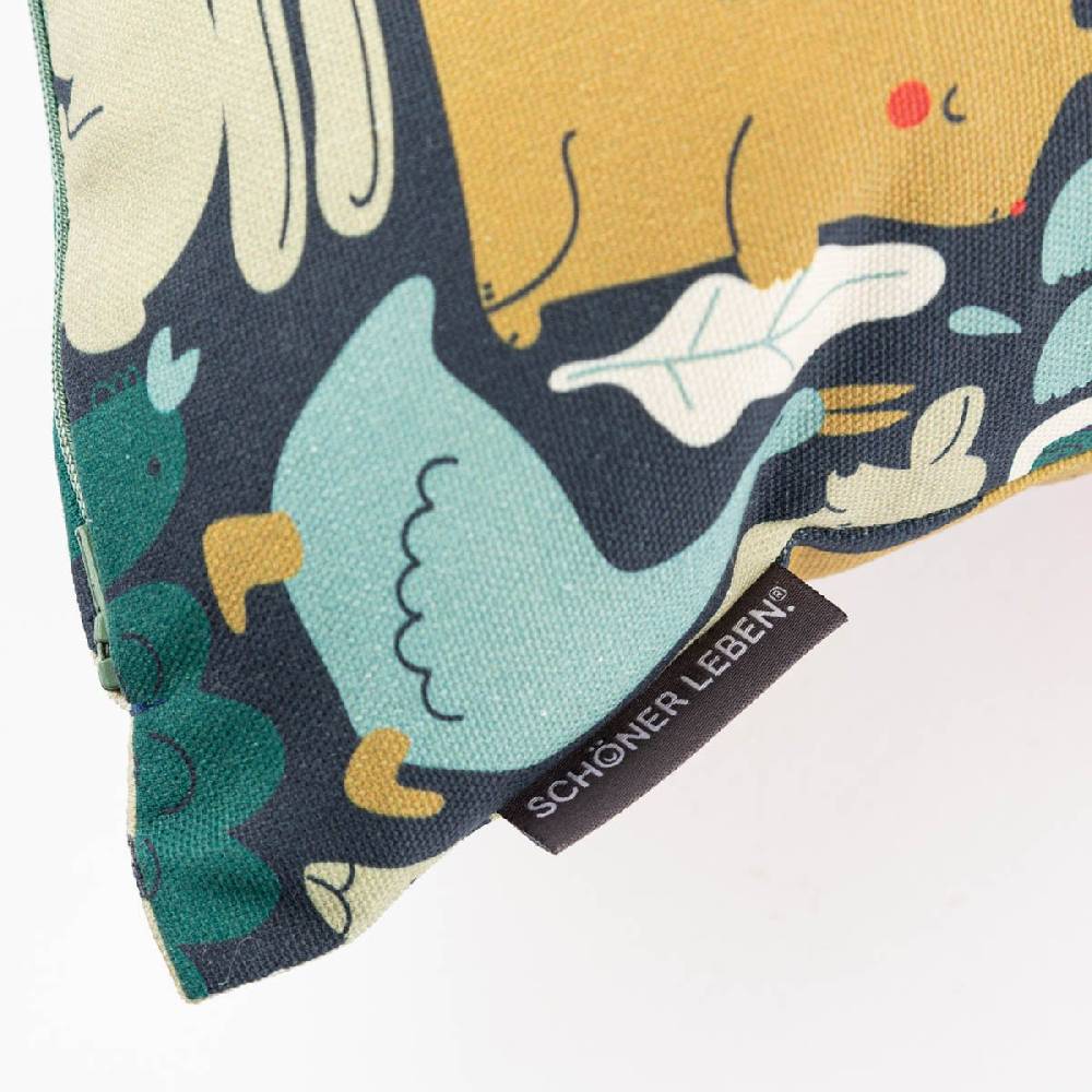 Schöner Leben Kissenhülle Waldtiere Scandi blau rot beige in versch. Größen von SCHÖNER LEBEN Online