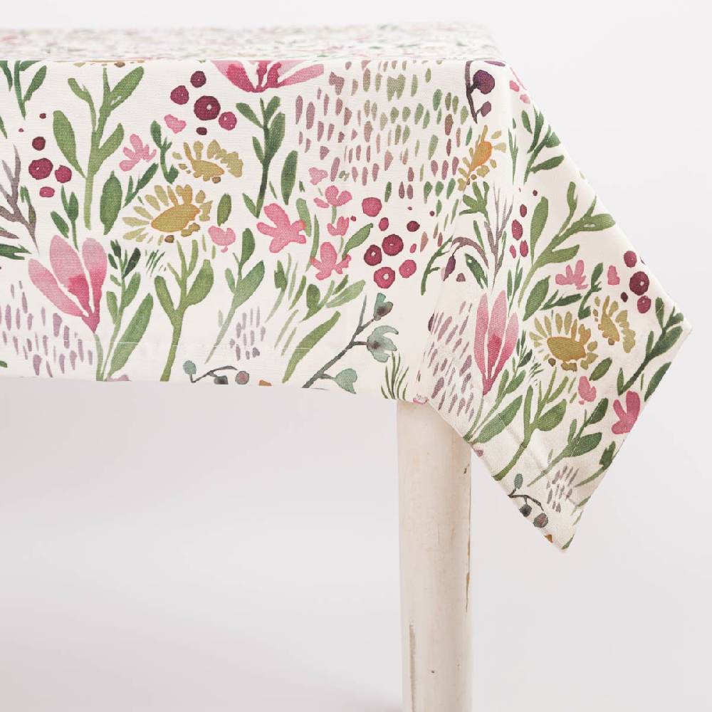 Schöner Leben Tischdecke Aquarell Blumen weiß rosa grün in versch. Größen von SCHÖNER LEBEN Angebote