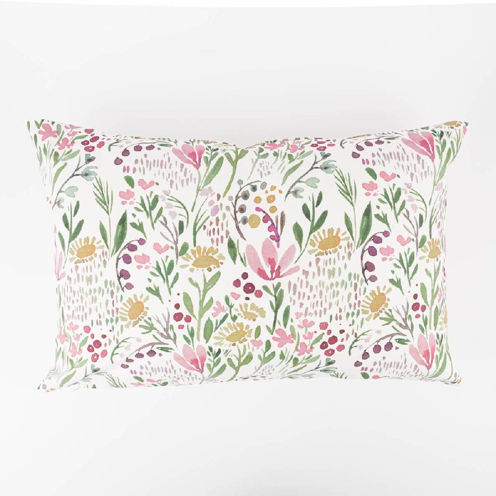 Schöner Leben Kissenhülle Aquarell Blumen weiß rosa grün in versch. Größen von SCHÖNER LEBEN im Angebot