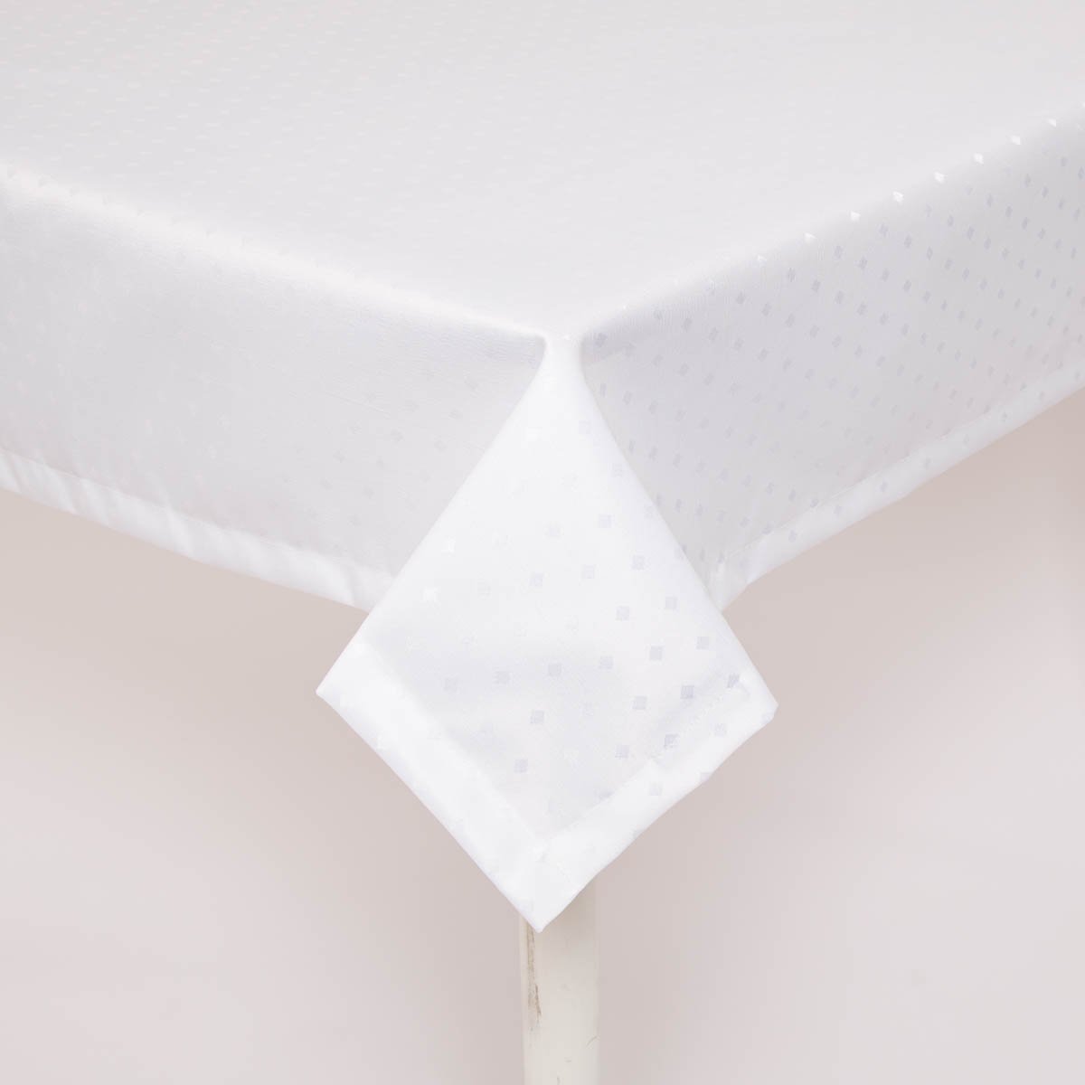 Schöner Leben Tischdecke mit Acryl-Fleckschutz Mini-Raute weiß in versch. Größen von SCHÖNER LEBEN
