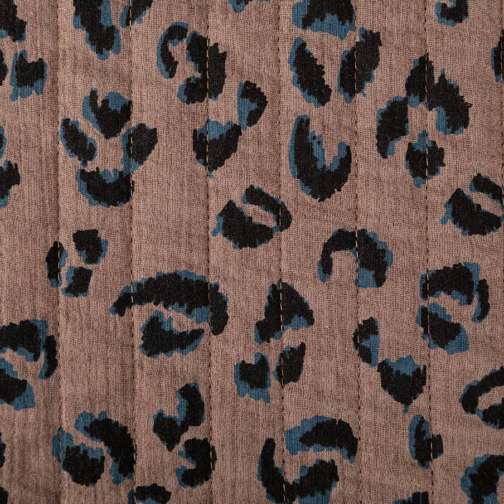 Schöner Leben Steppstoff aus Musselin Stoff VERTI Doubleface Leo-Print braun 1,30m Breite Auslauf