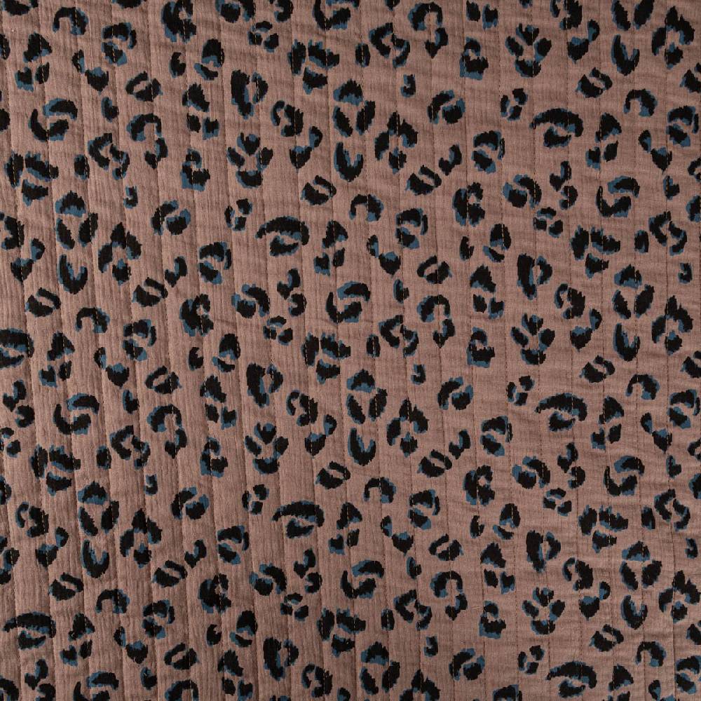 Schöner Leben Steppstoff aus Musselin Stoff VERTI Doubleface Leo-Print braun 1,30m Breite Auslauf