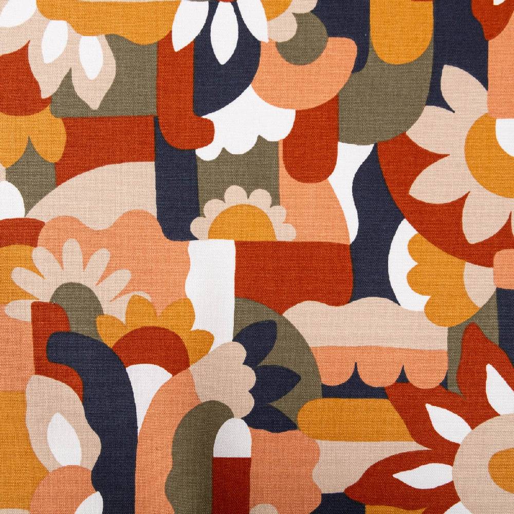Schöner Leben Canvas Stoff Dekostoff Baumwolle Naive Retro Formen organisch 1,50m Breite