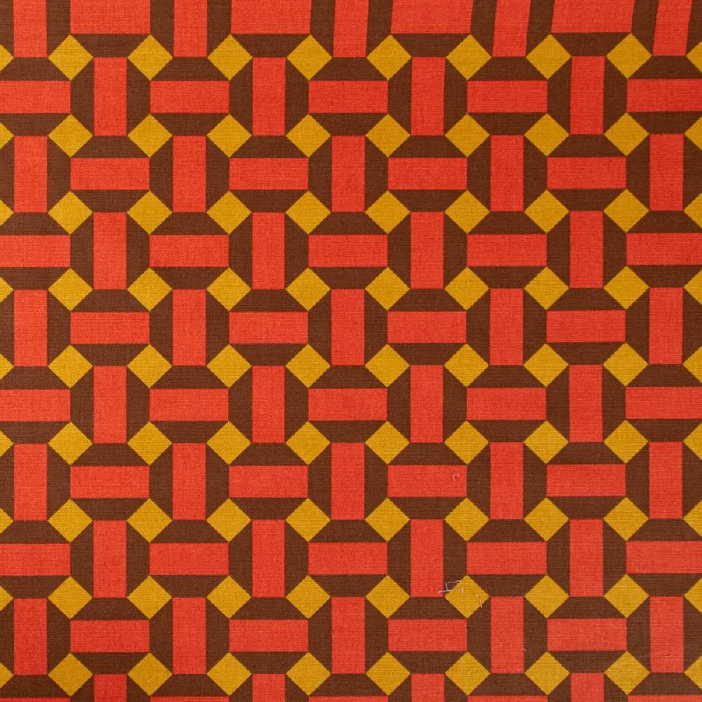 Schöner Leben Canvas Stoff Dekostoff Baumwolle Therese Retro Formen rot braun ocker 1,50m Breite Angebote
