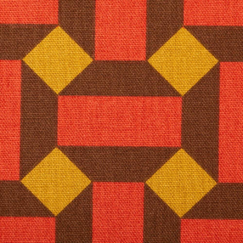 Schöner Leben Canvas Stoff Dekostoff Baumwolle Therese Retro Formen rot braun ocker 1,50m Breite Angebote