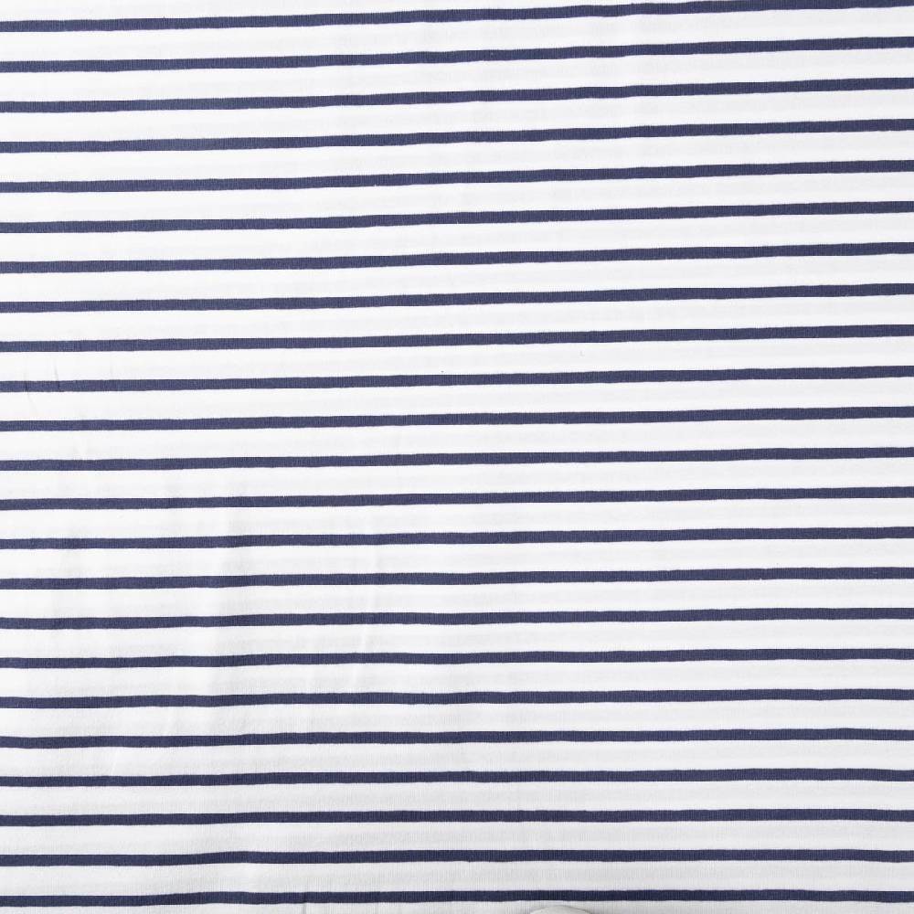 Schöner Leben Jersey Stoff Baumwolljersey Rayure Streifen weiß marineblau 1,45m Breite Hotsell