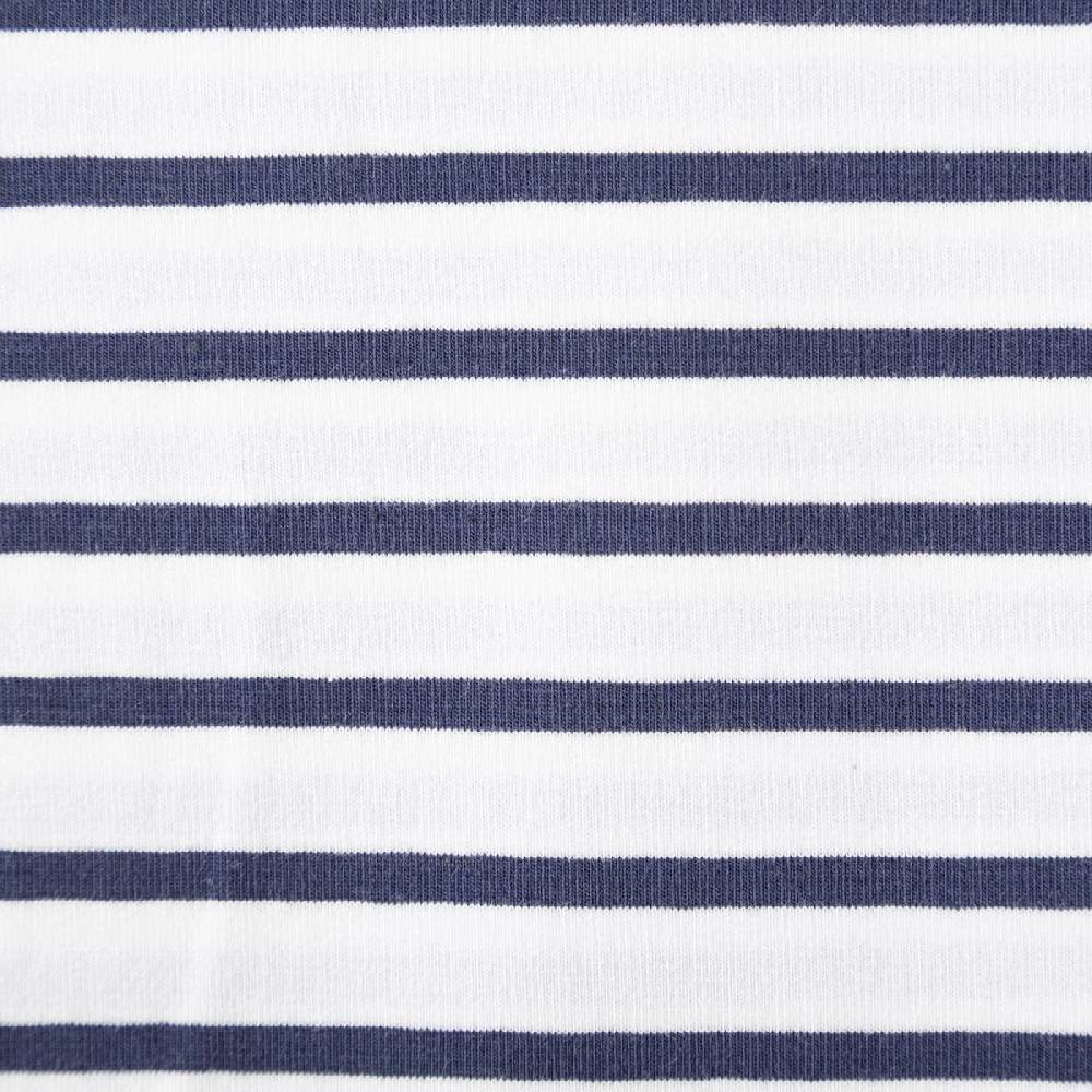 Schöner Leben Jersey Stoff Baumwolljersey Rayure Streifen weiß marineblau 1,45m Breite Hotsell