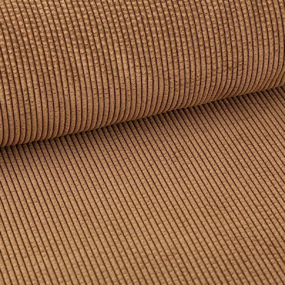 Schöner Leben Cord Stof Bubble Bekleidungsstoff Dekostoff einfarbig braun 1,45m Breite