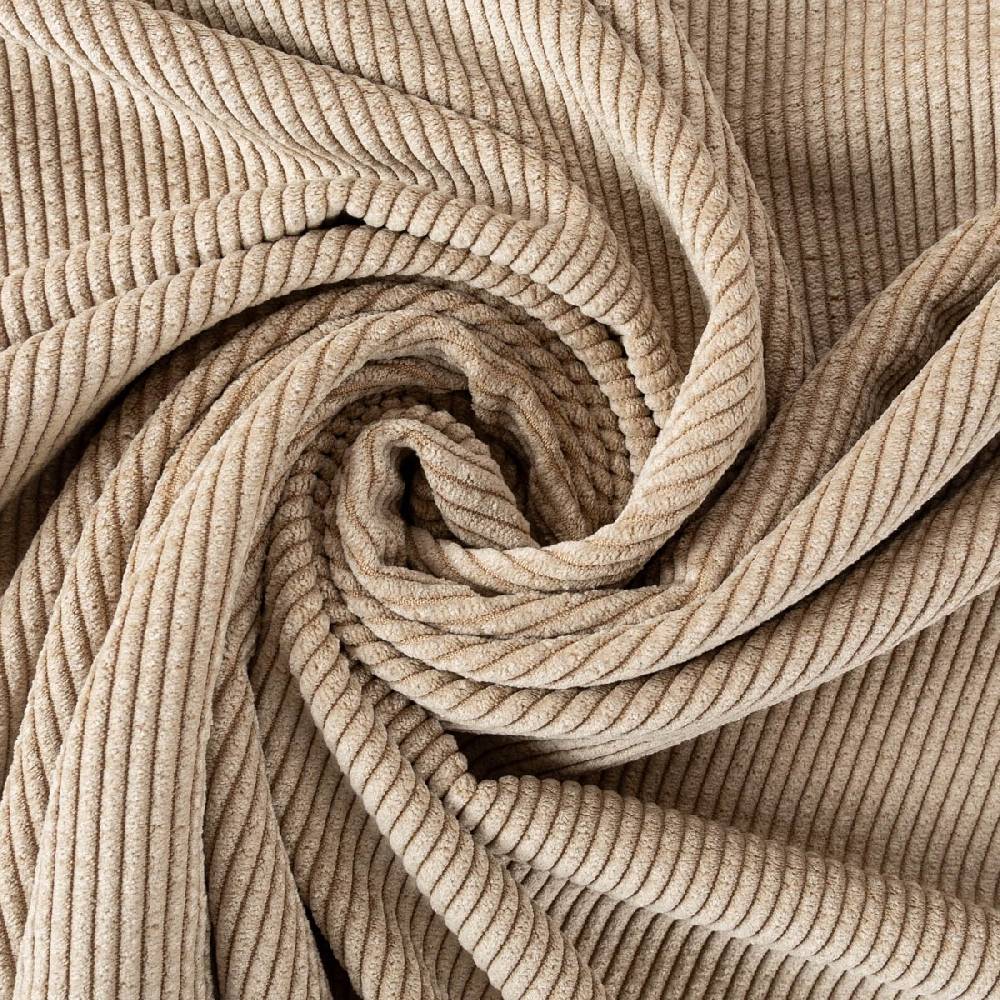 Schöner Leben Cord Stof Bubble Bekleidungsstoff Dekostoff einfarbig beige 1,45m Breite Tiefpreis