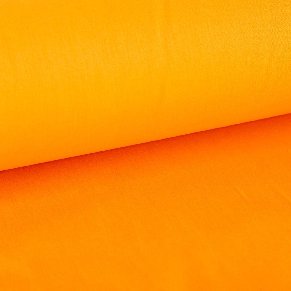 Schöner Leben Baumwollstoff Meterware Fahnentuch uni orange-dottergelb 1,45m Breite