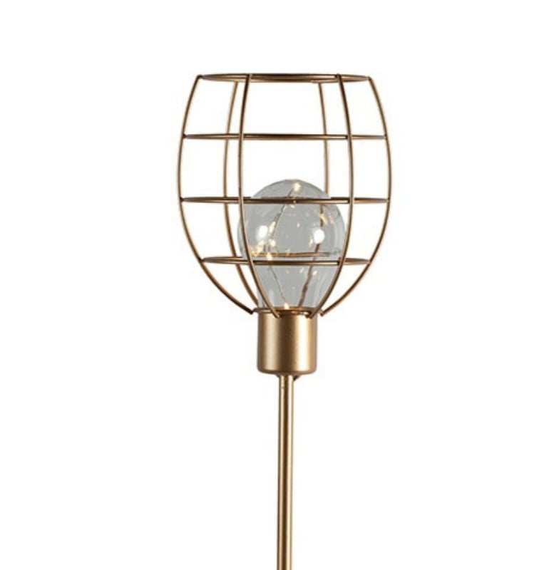 Schöner Leben LED-Solarlampe Gartenstecker in Gold von Countryfield 11,5x11,5x90cm