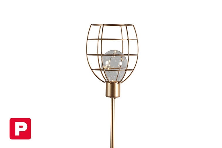 Schöner Leben LED-Solarlampe Gartenstecker in Gold von Countryfield 11,5x11,5x90cm Verkauf