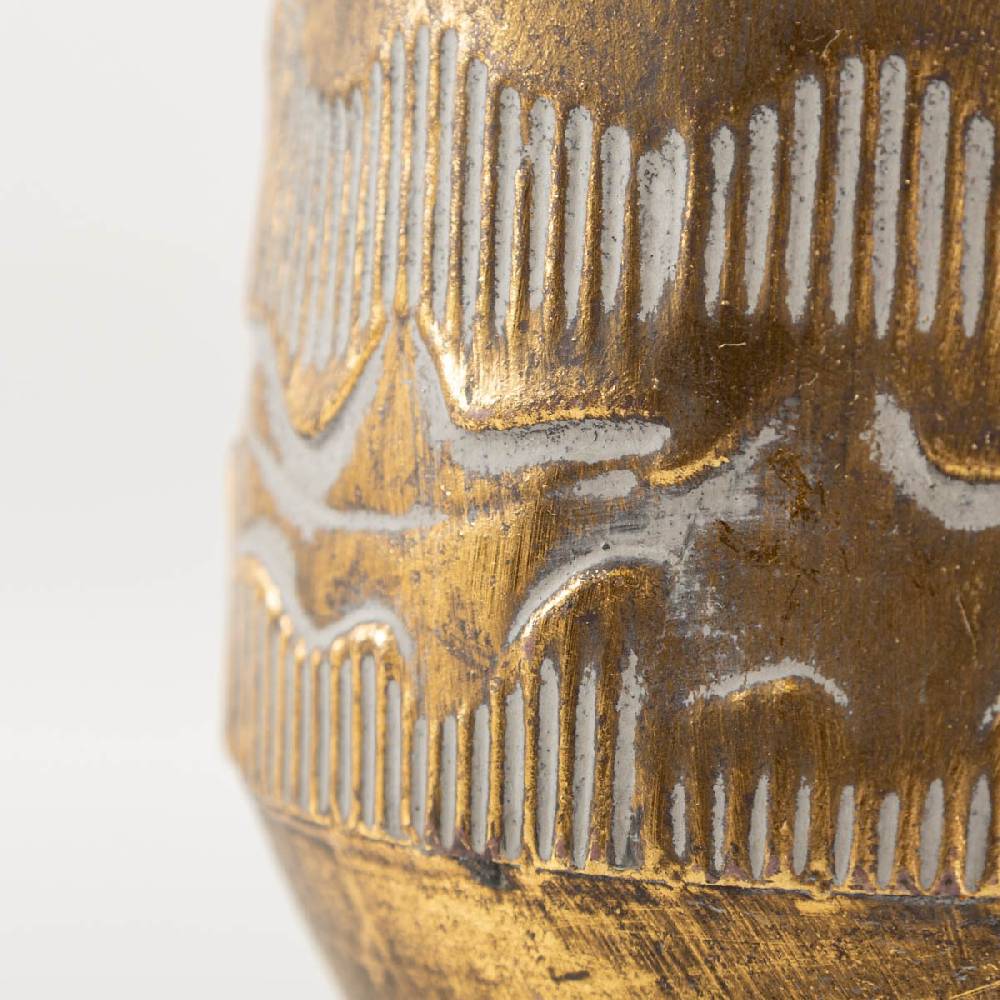 Schöner Leben Vase aus Metall Reliefstruktur Gold von Countryfield 18,5x18,5x32,5cm Hotsell