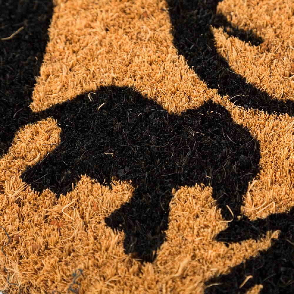 Schöner Leben Clayre & Eef Fußmatte Elefanten Kokosnussfaser Kunststoff natur braun schwarz 75x45x1cm Outlet