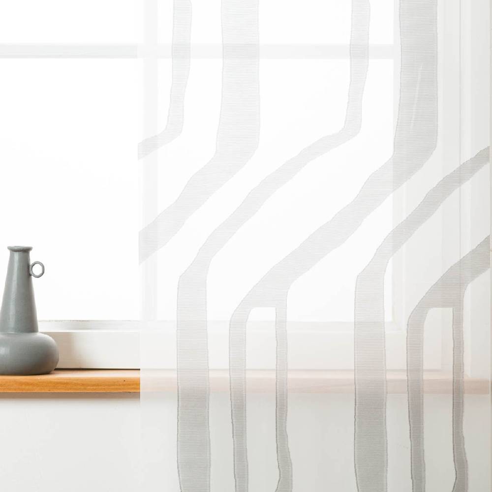 Schöner Leben Schiebevorhang Alicante Scherli transparent weiß grau 245x60cm (BxH) Verkauf