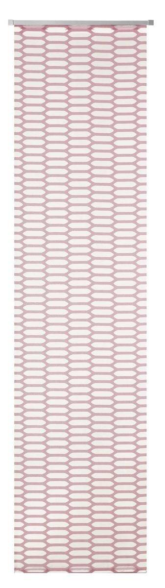 Schöner Leben Schiebevorhang Mesh Ausbrenner mit Flexoschiene weiß rosa 60x245cm (BxH)