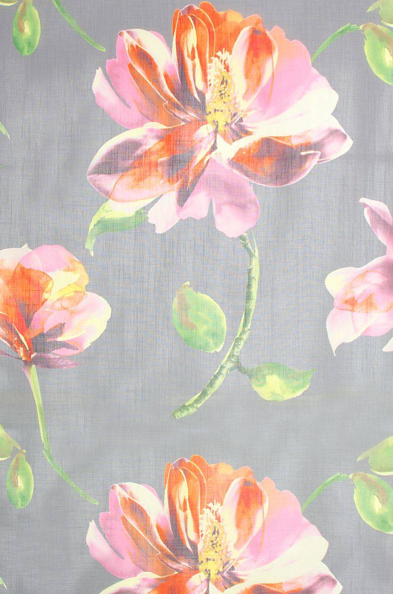 Schöner Leben Schiebevorhang Merida halbtransparent mit Flexoschiene Blumen bunt 60x245cm (BxH) Schlussverkauf