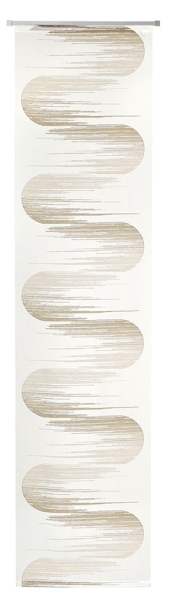 Schöner Leben Schiebevorhang Jago Scherli transparent mit Flexoschiene Halbkreise wollweiß braun 60x245cm (BxH)