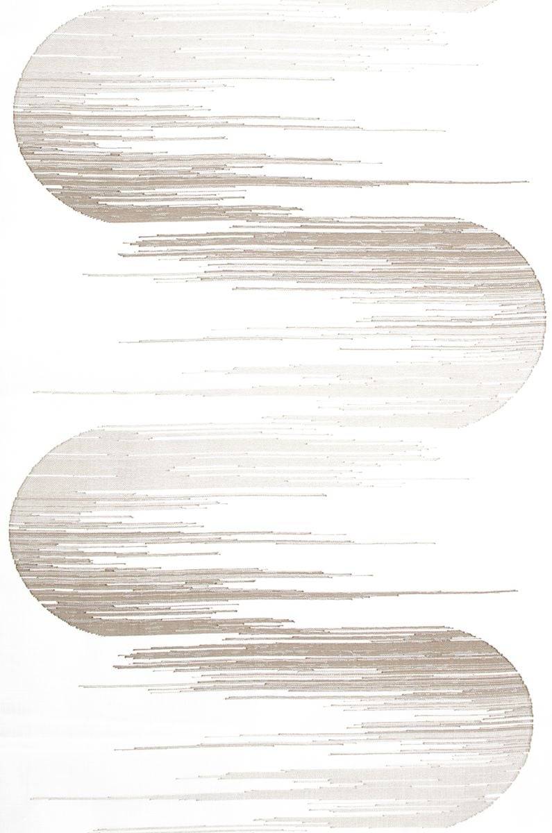 Schöner Leben Schiebevorhang Jago Scherli transparent mit Flexoschiene Halbkreise wollweiß braun 60x245cm (BxH) Günstiger Verkauf