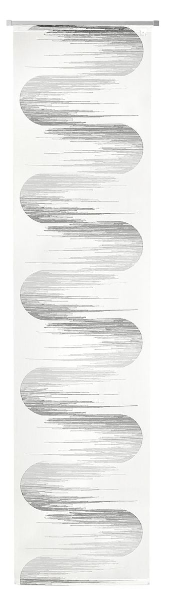 Schöner Leben Schiebevorhang Jago Scherli transparent mit Flexoschiene Halbkreise wollweiß grau 60x245cm (BxH)