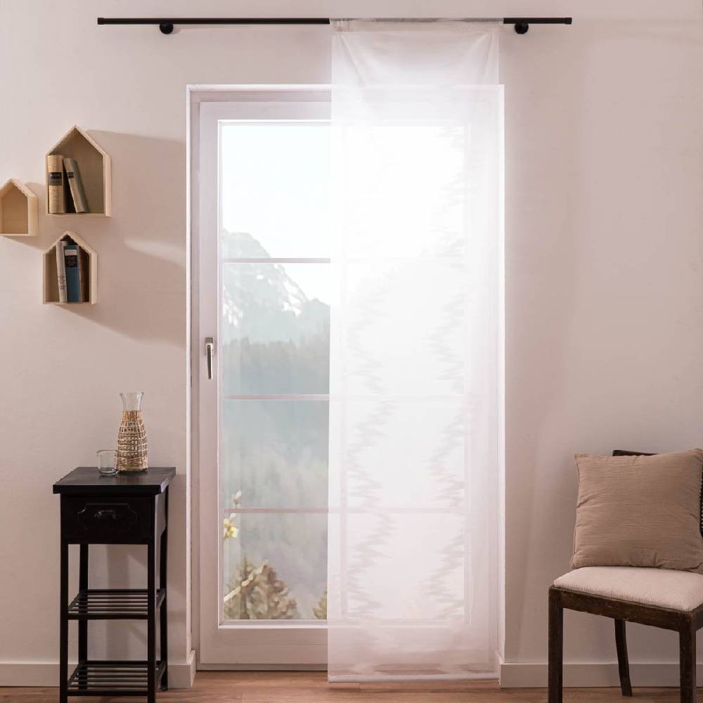 Schöner Leben Schiebevorhang Torres Scherli transparent mit Flexoschiene wollweiß 60x245cm (BxH)
