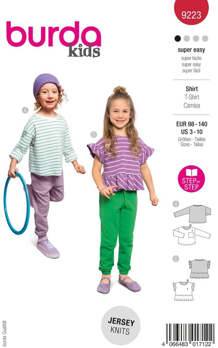 Schöner Leben Burda Schnittmuster 9223 Kinder Shirt