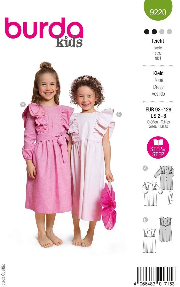 Schöner Leben Burda Schnittmuster 9220 Kinder Kleid