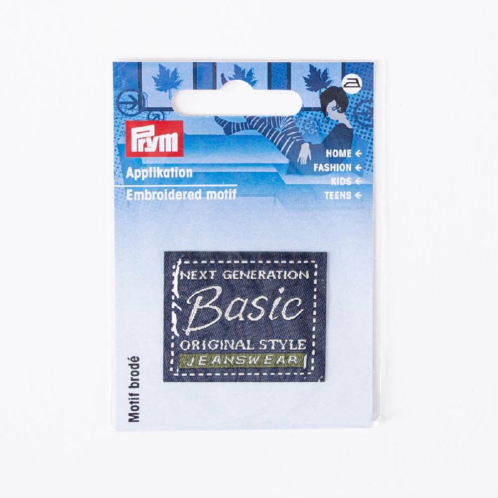 Schöner Leben Applikation Jeanslabel Basic zum Aufbügeln dunkelblau 40x32mm von Prym