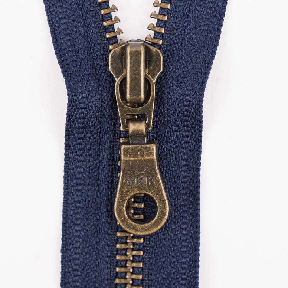 Schöner Leben Reißverschluss Metall antik gold teilbar 5mm 45cm lang in versch. Farben im Angebot