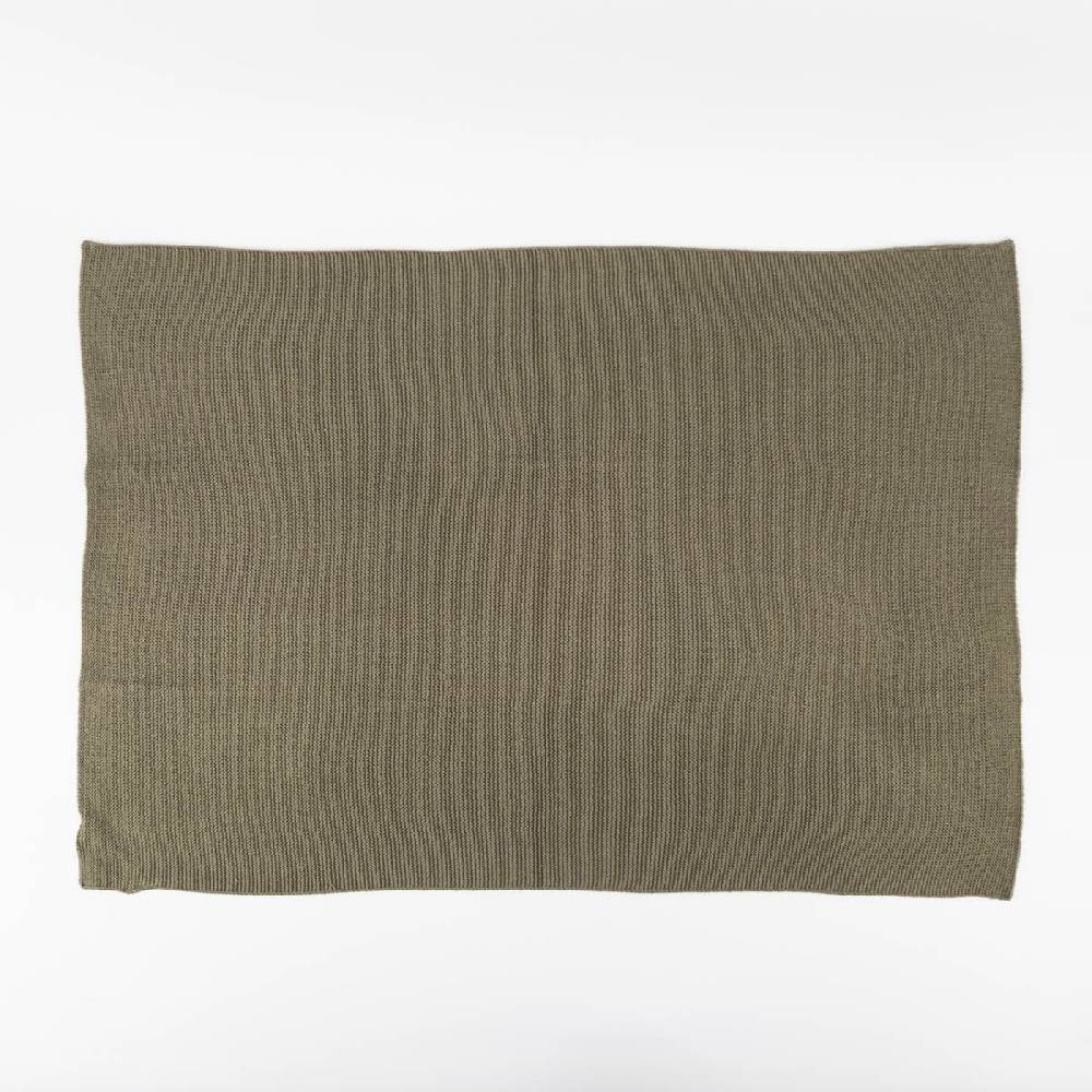 Schöner Leben Küchenhandtuch aus Baumwolle gestrickt einfarbig olivgrün 50x70 von Linen & More