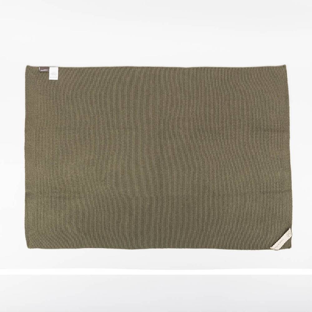 Schöner Leben Küchenhandtuch aus Baumwolle gestrickt einfarbig olivgrün 50x70 von Linen & More Auslauf