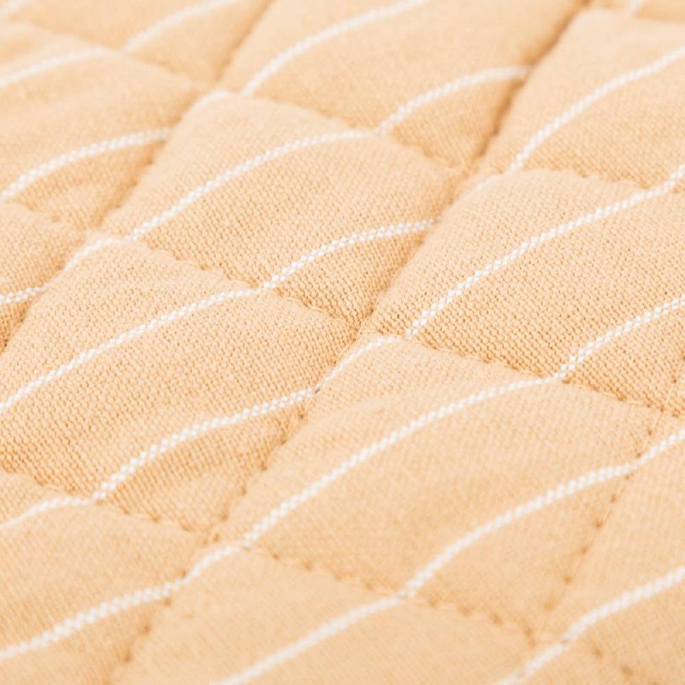 Schöner Leben Ofenhandschuh aus Baumwolle gestreift sandgelb weiß 18x33cm von Linen & More Hotsell