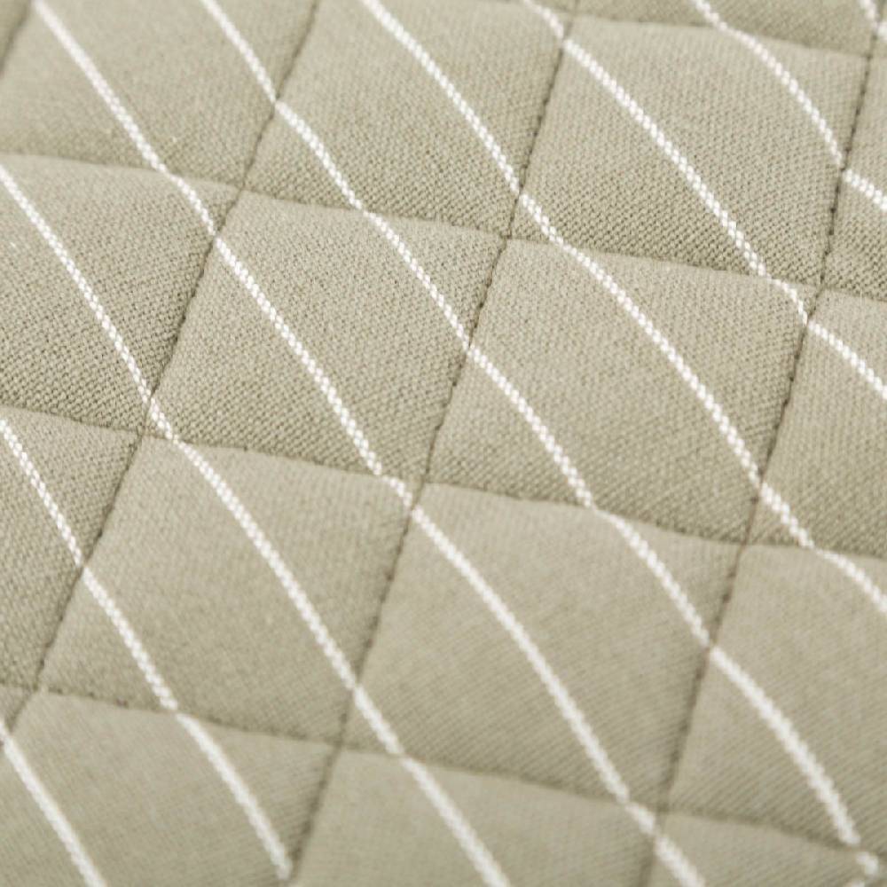 Schöner Leben Topflappen aus Baumwolle gestreift olivgrün weiß 20x20cm von Linen & More im Angebot