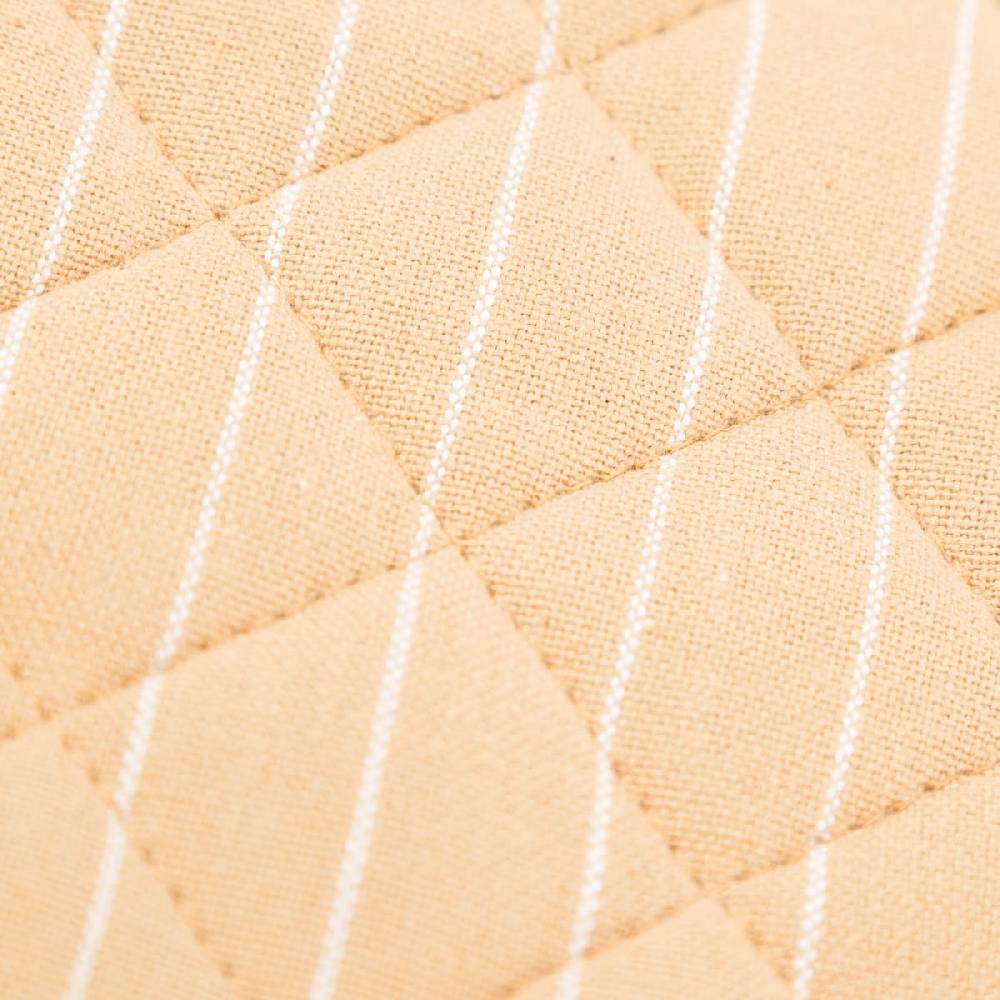 Schöner Leben Topflappen aus Baumwolle gestreift sandgelb weiß 20x20cm von Linen & More Günstiger Verkauf