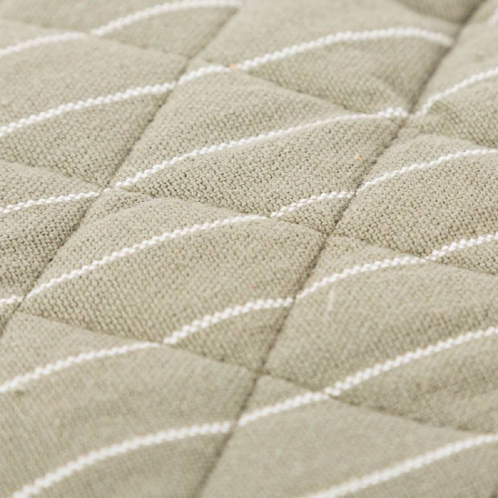 Schöner Leben 2er Set Ofenhandschuh aus Baumwolle gestreift olivgrün weiß 14x21cm von Linen & More Fabrikverkauf