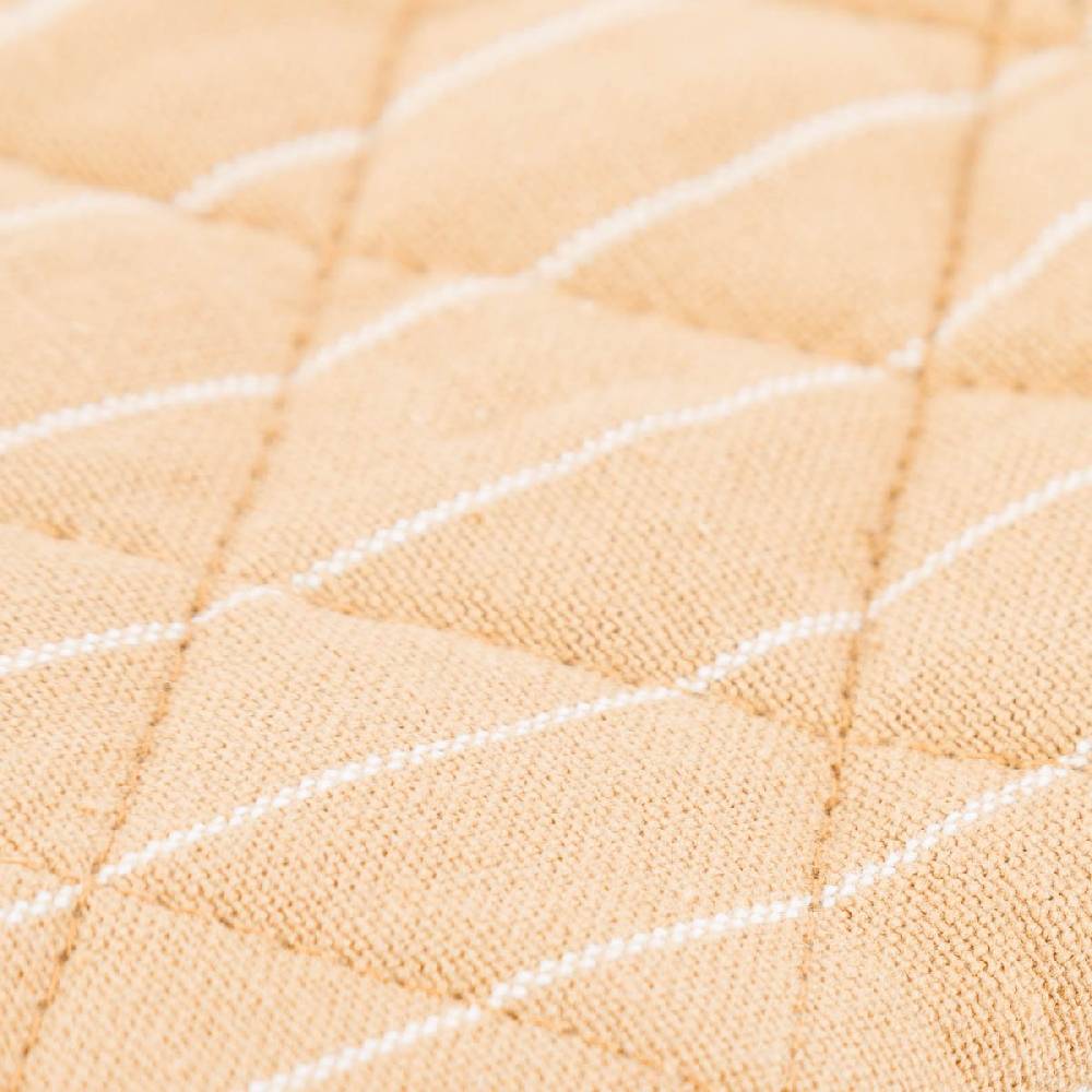 Schöner Leben 2er Set Ofenhandschuh aus Baumwolle gestreift sandgelb weiß 14x21cm von Linen & More Blitzverkäufe