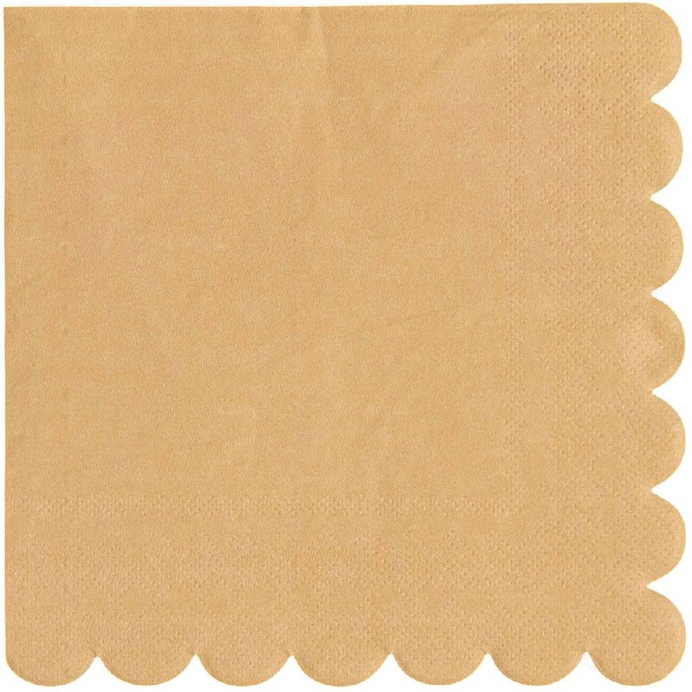 Schöner Leben Servietten Kraftpapier FSC mit Wellenrand natur von Rico Design, 20 Stück