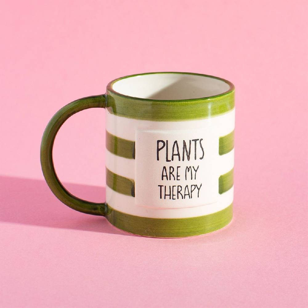 Schöner Leben Tasse PLANTS ARE MY THERAPY Keramik von Sass & Belle 300ml