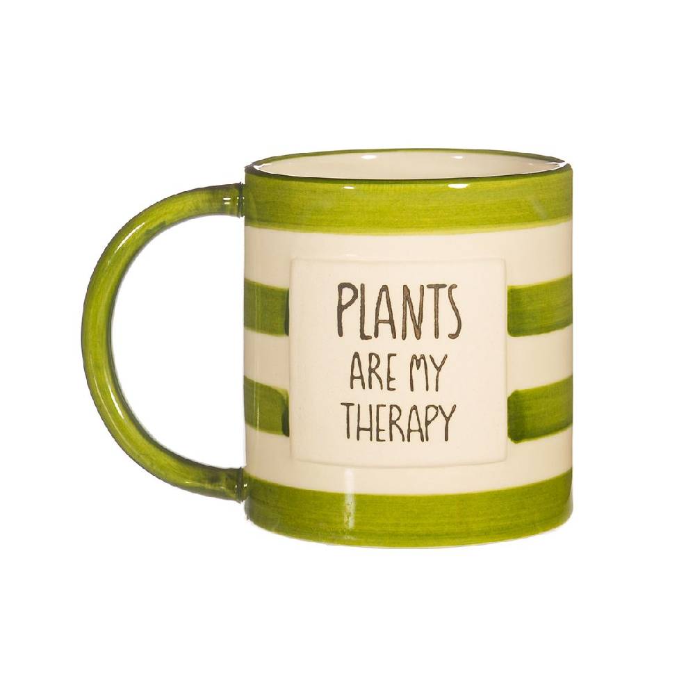 Schöner Leben Tasse PLANTS ARE MY THERAPY Keramik von Sass & Belle 300ml Günstiger Verkauf