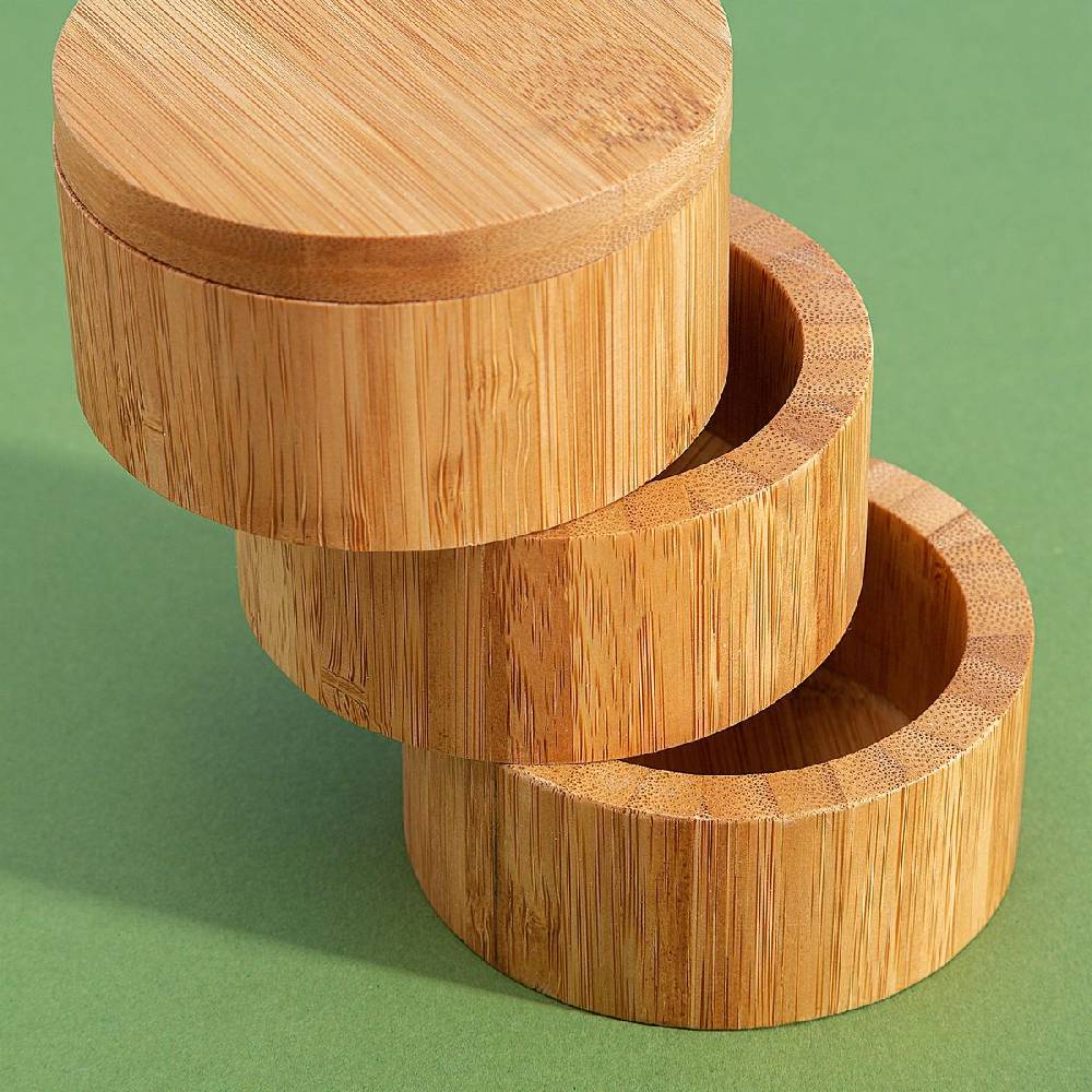 Schöner Leben Bambus Gewürzbox 3teilig mit Deckel von Sass & Belle 13x9,5cm