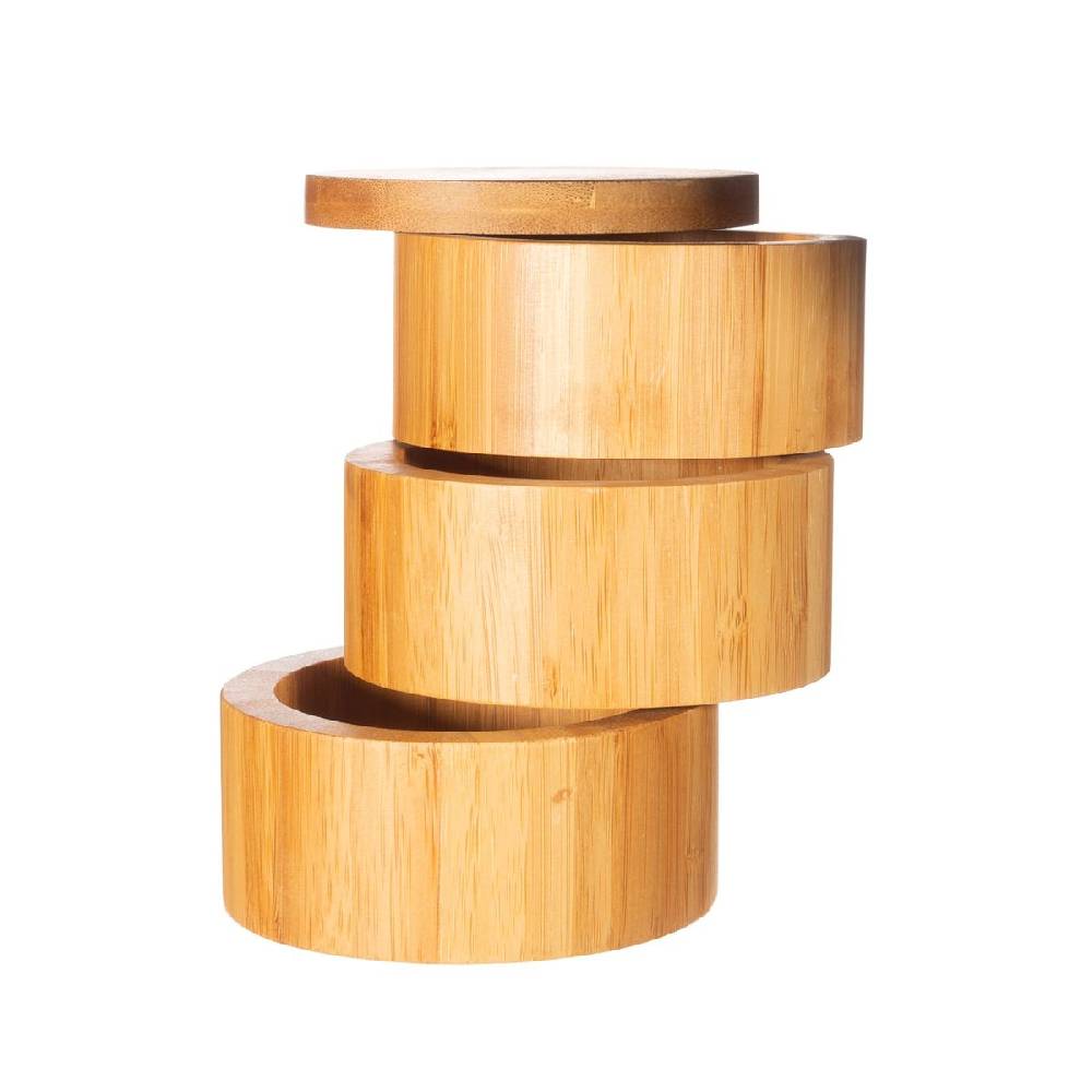 Schöner Leben Bambus Gewürzbox 3teilig mit Deckel von Sass & Belle 13x9,5cm Auslauf