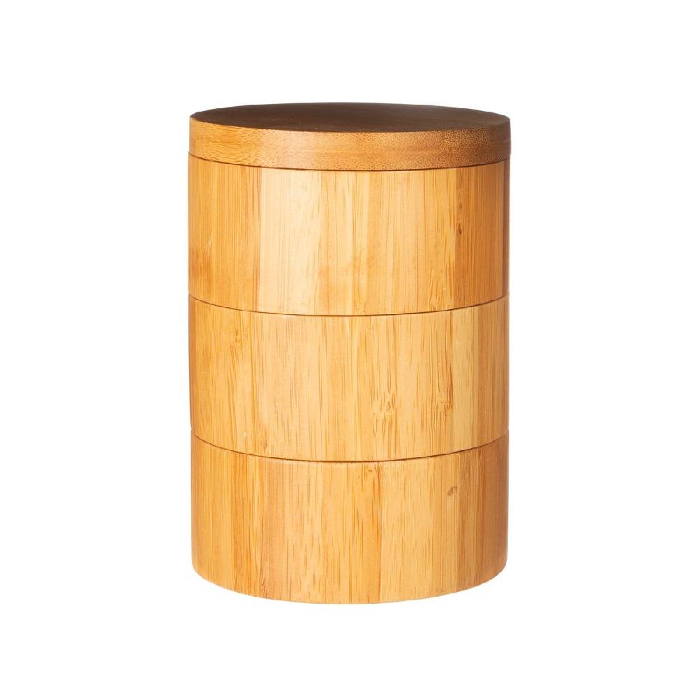 Schöner Leben Bambus Gewürzbox 3teilig mit Deckel von Sass & Belle 13x9,5cm Auslauf