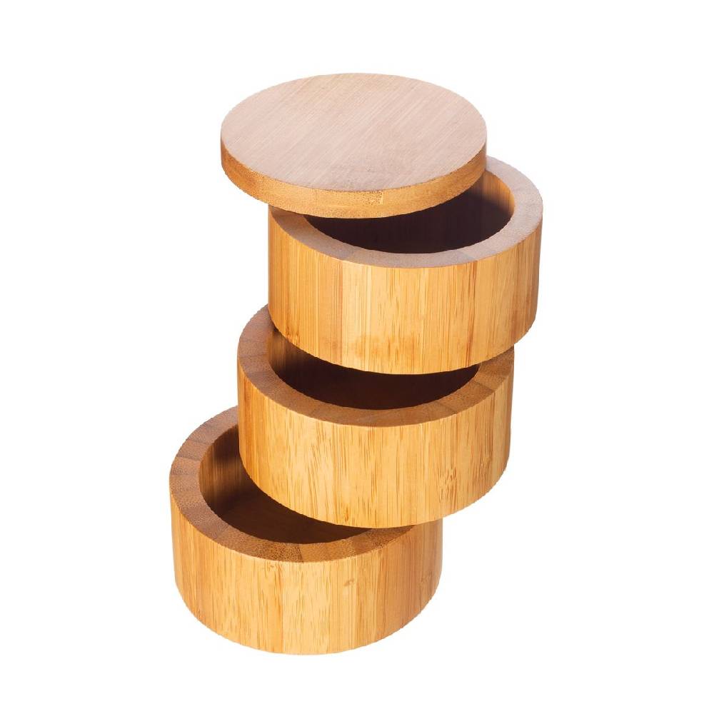 Schöner Leben Bambus Gewürzbox 3teilig mit Deckel von Sass & Belle 13x9,5cm Auslauf