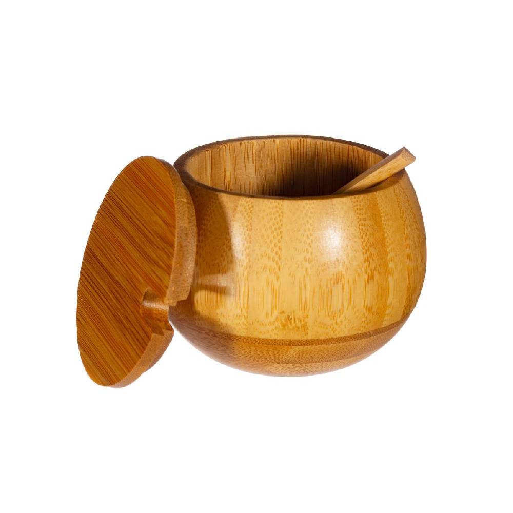 Schöner Leben Bambus Gewürztöpfchen mit Deckel und Löffel von Sass & Belle 9x6,8cm Verkauf