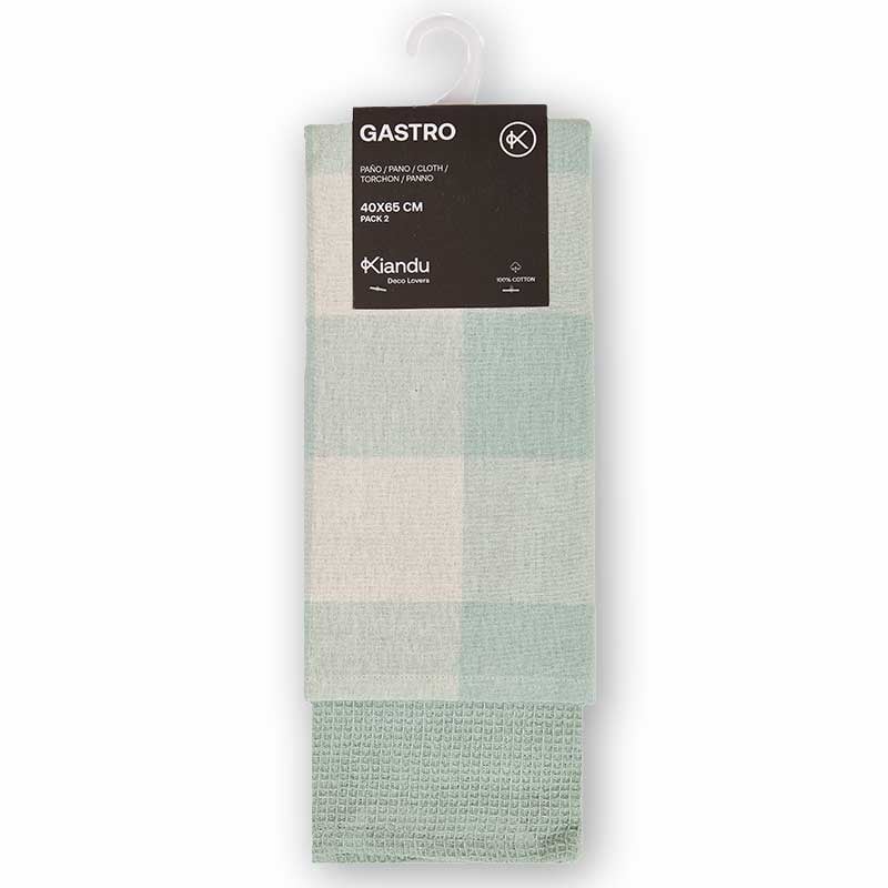 Schöner Leben Geschirrtücher Gastro aus Baumwolle mintgrün beige 40x65cm 2er Set im Angebot