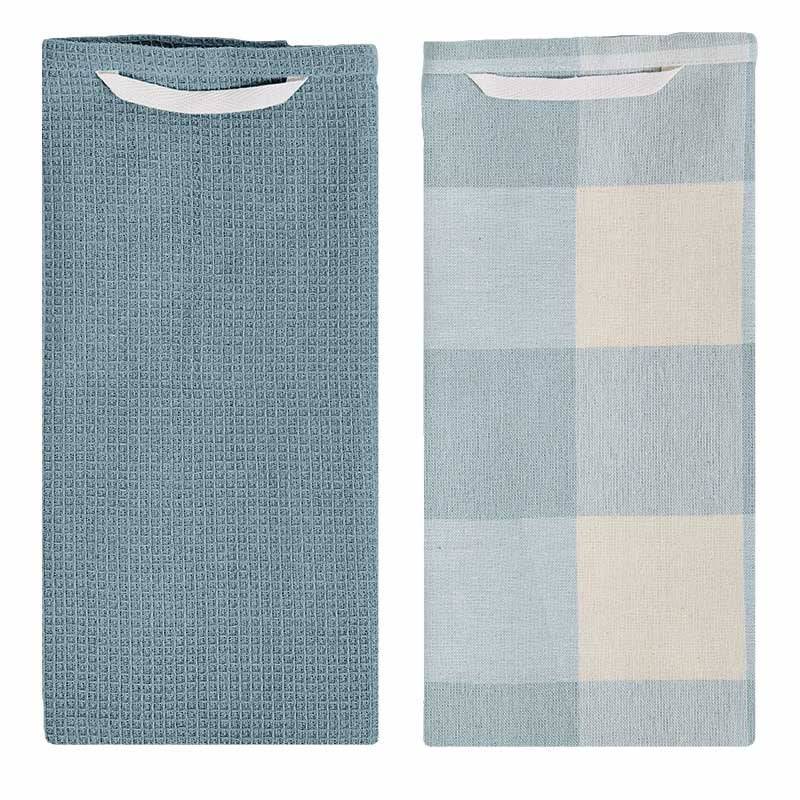 Schöner Leben Geschirrtücher Gastro aus Baumwolle blau beige 40x65cm 2er Set