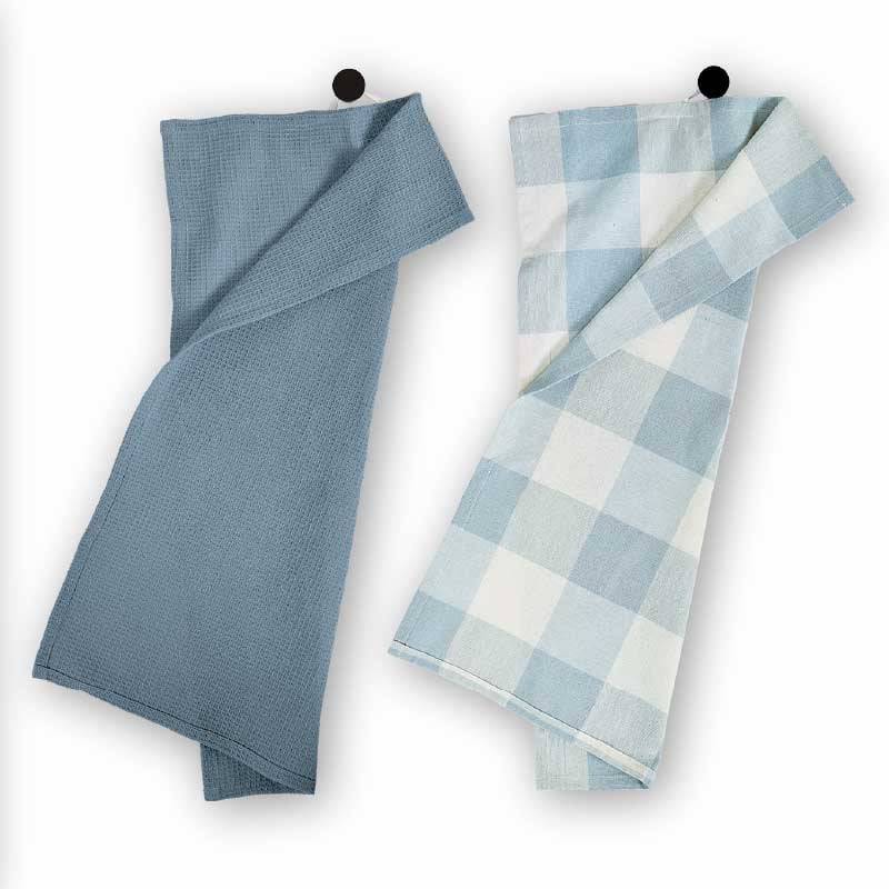 Schöner Leben Geschirrtücher Gastro aus Baumwolle blau beige 40x65cm 2er Set Schlussverkauf
